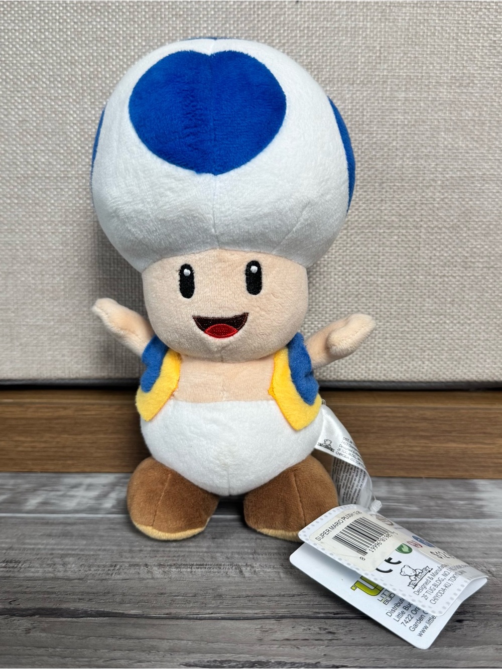 Blue Toad Plush Toy - Kids Soft Stuffed Nintendo Plush